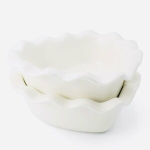 Target Bullseye Playground Valentine’s Day SET OF 2 White Heart Ceramic Ramekins